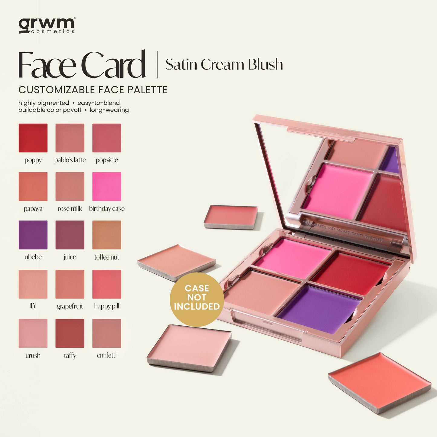 Face Card Satin Cream Blush  [CASE NOT INCLUDED]