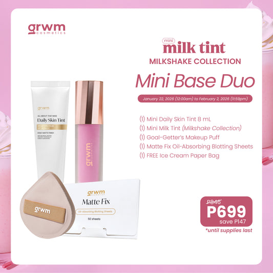 [Milkshake Bundle] GRWM Cosmetics Mini Base Duo - Mini Daily Skin Tint + Mini Milk Tint + Set