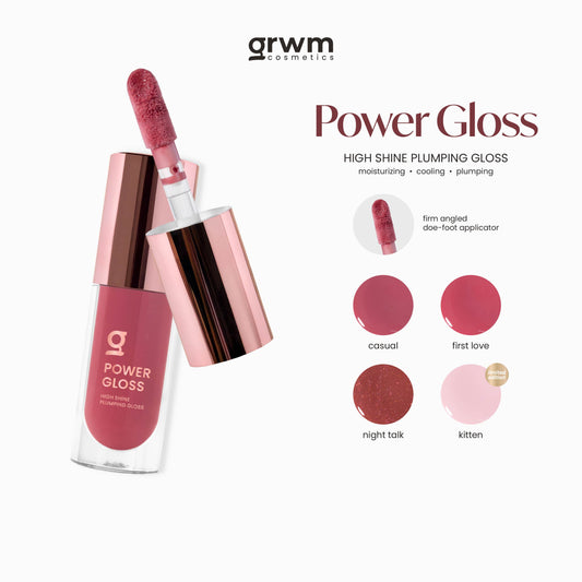 GRWM Cosmetics Power Gloss - High Shine Plumping Lip Gloss
