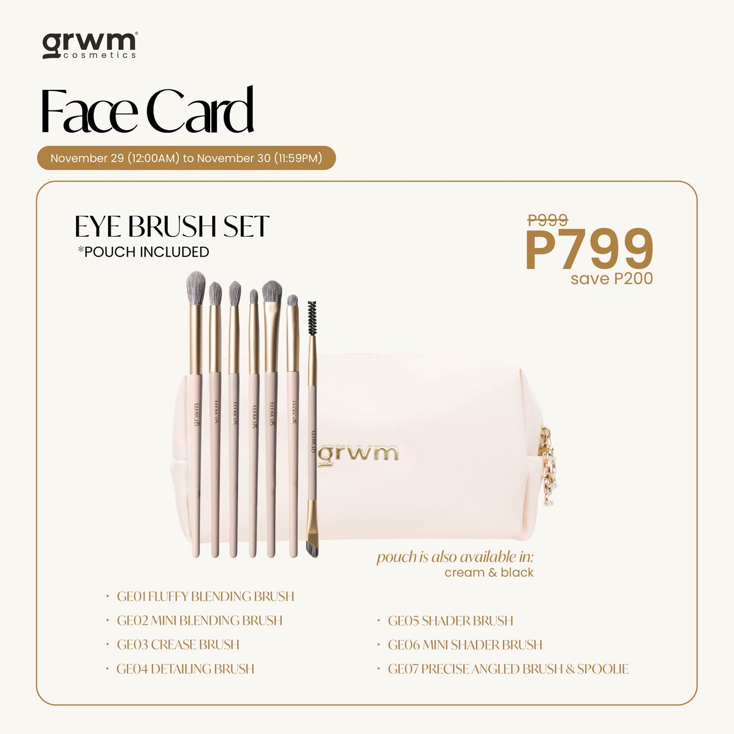 Face Card Eye Brush Set