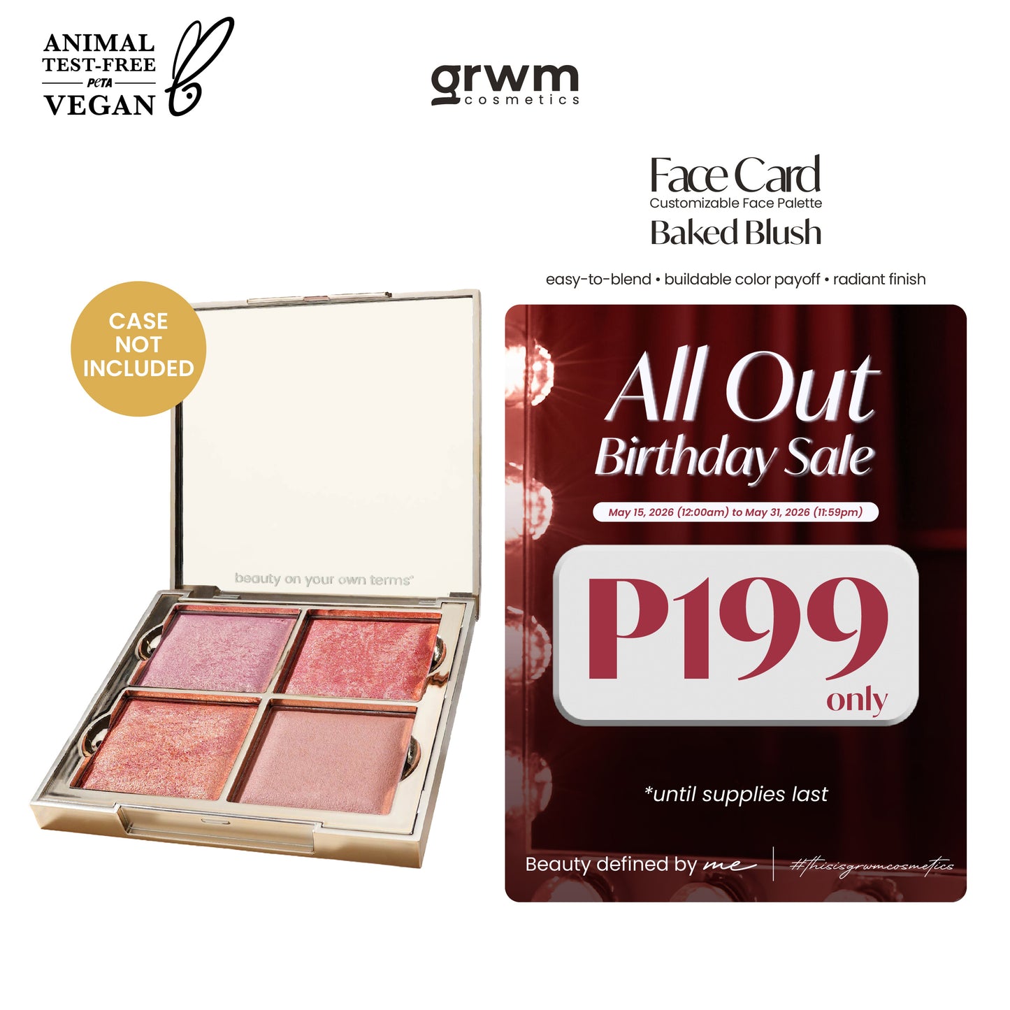 GRWM Cosmetics Face Card Baked Blush [CASE NOT INCLUDED]