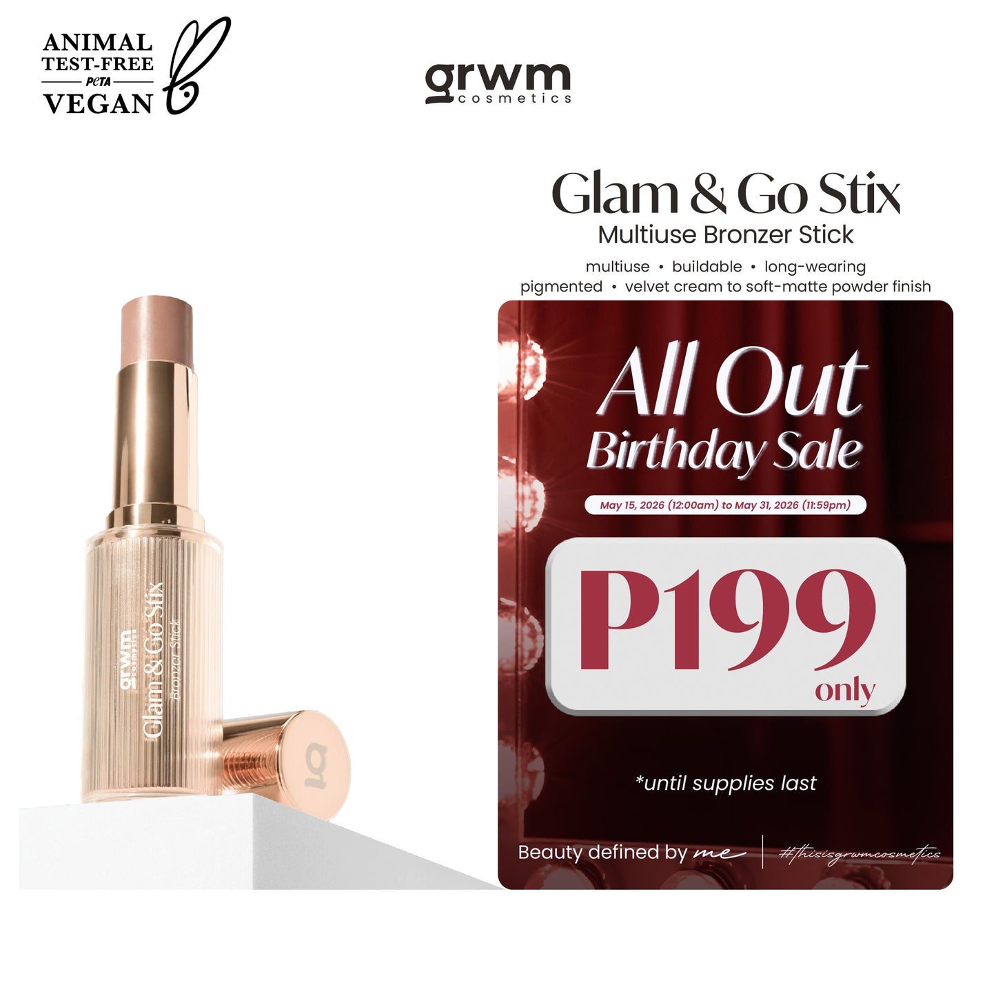 GRWM Cosmetics Glam & Go Stix Multiuse - Bronzer Stick