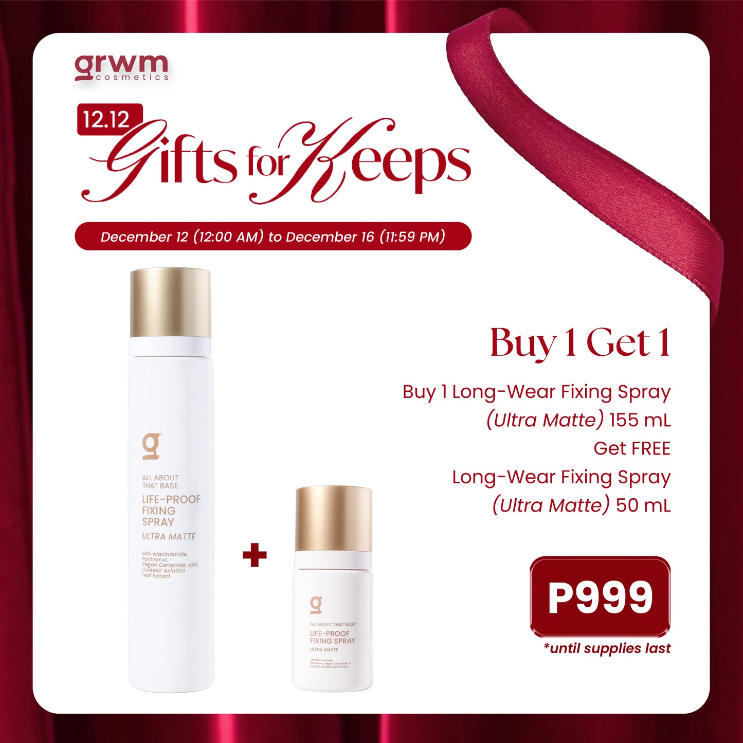 GRWM Cosmetics Long-Wear Ultra Matte Fixing Spray