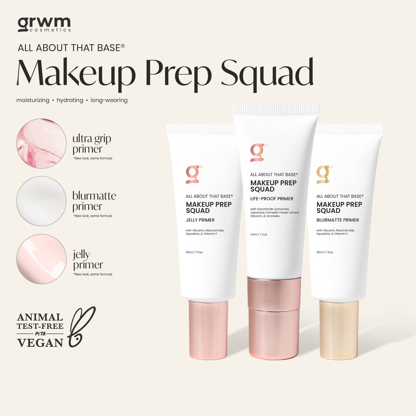 GRWM Cosmetics Makeup Prep Squad Primer