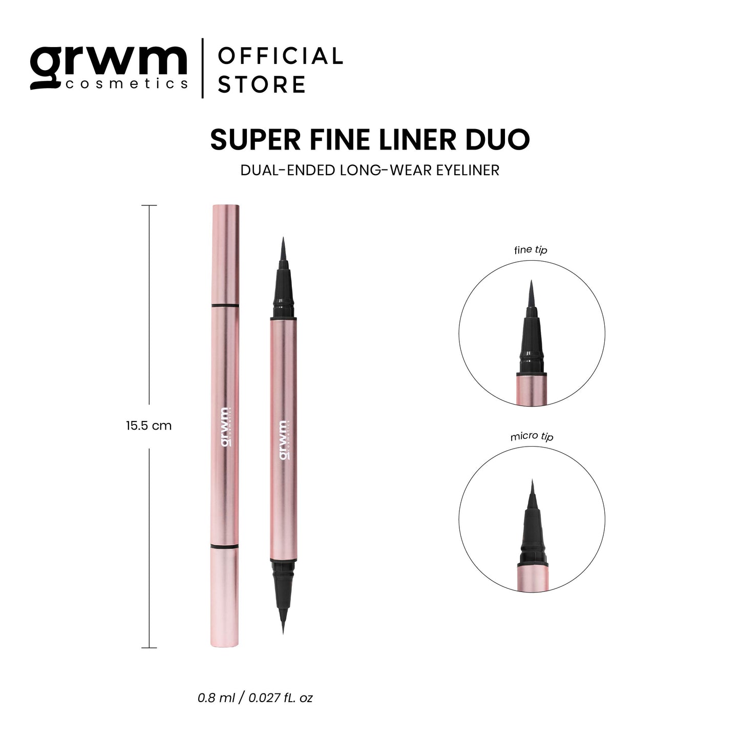 GRWM Cosmetics Super Fine Liner Duo - Dual-Ended Eyeliner