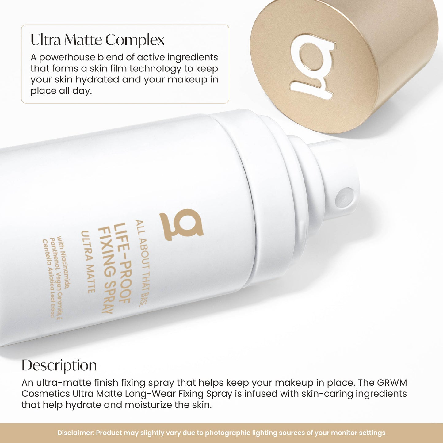 GRWM Cosmetics Long-Wear Ultra Matte Fixing Spray
