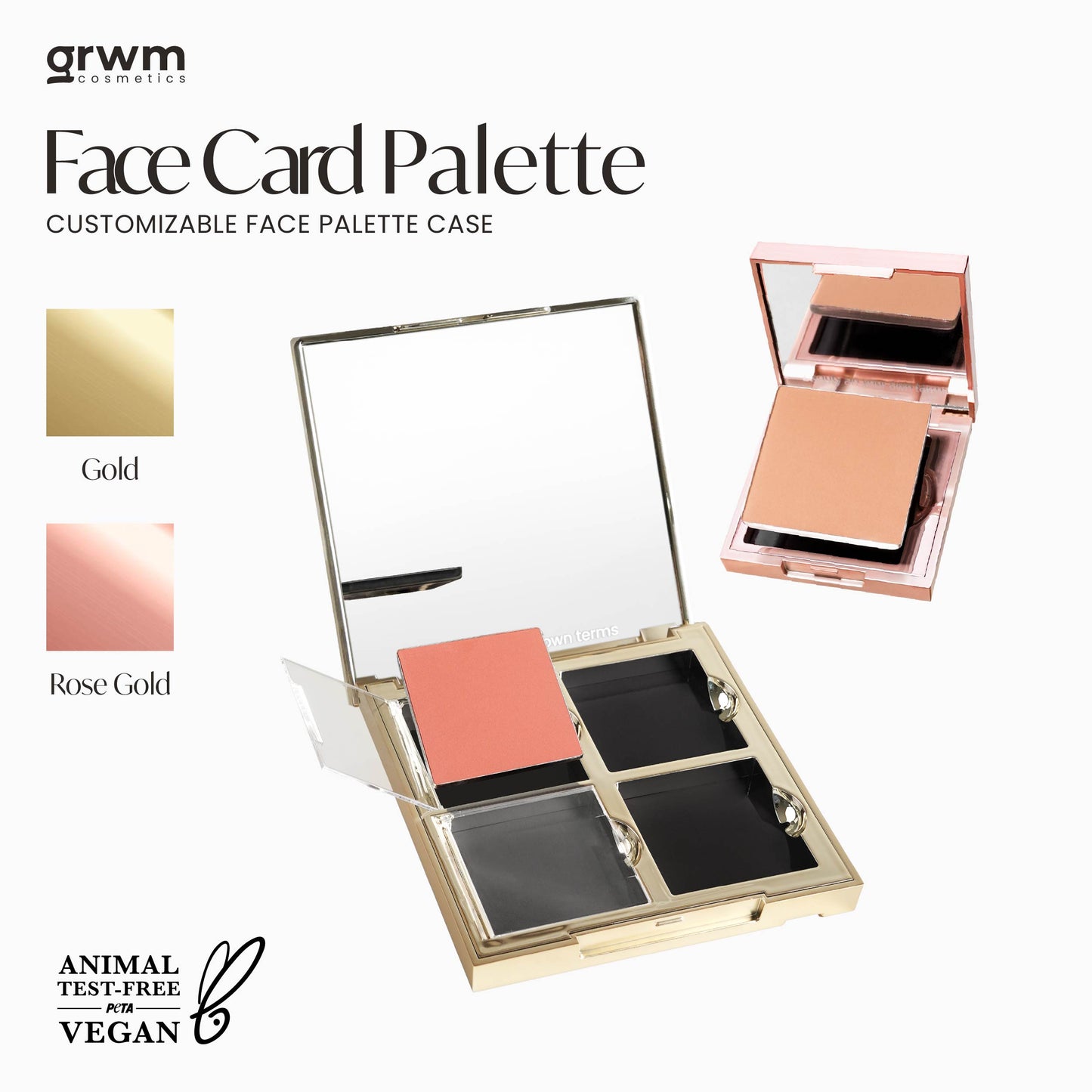 GRWM Cosmetics Face Card Customizable Palette Case