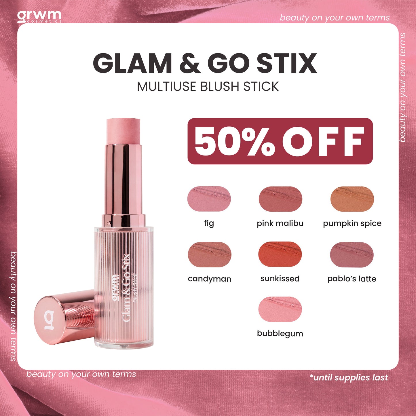 GRWM Cosmetics Glam & Go Stix Multiuse - Blush Stick