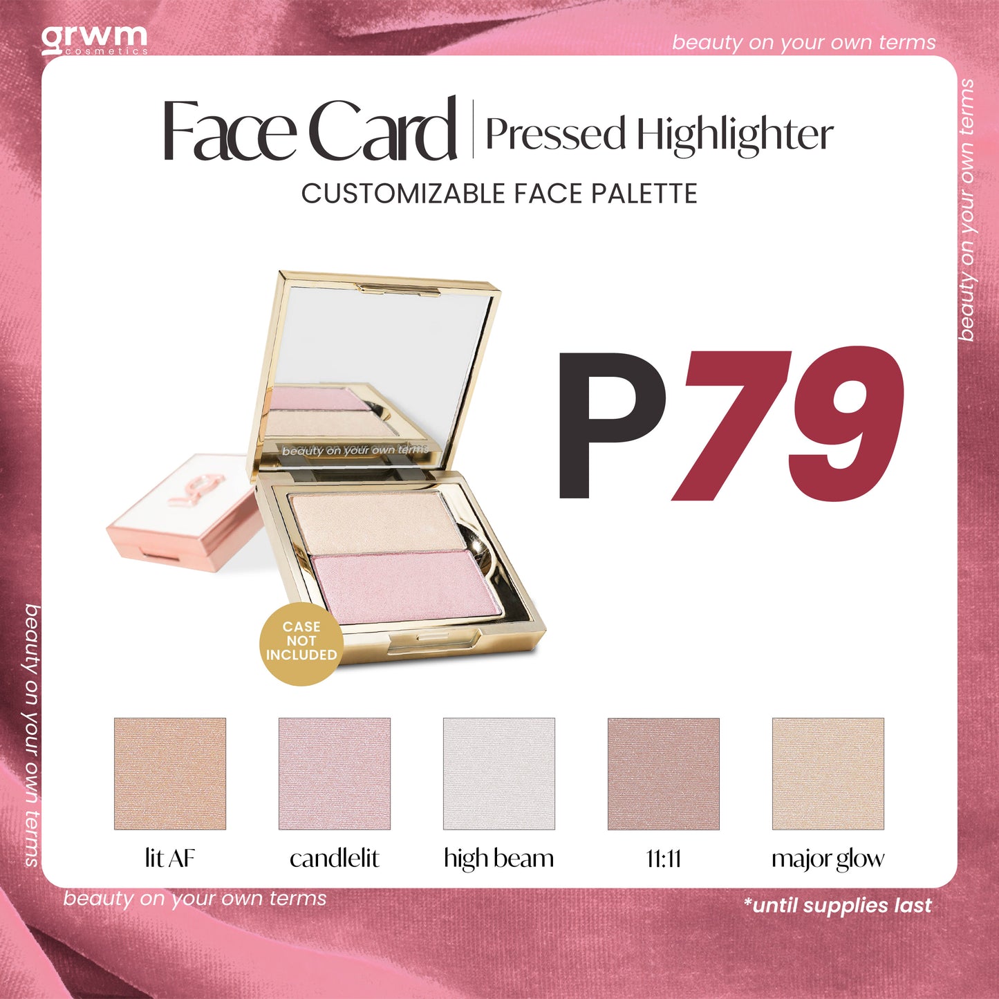 GRWM Cosmetics Face Card Pressed Highlighter [CASE NOT INCLUDED]