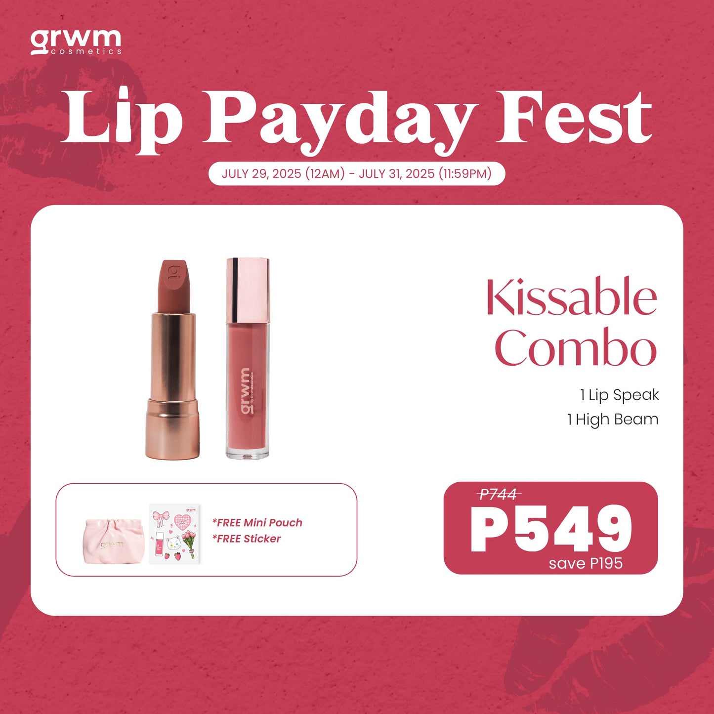 [Lip Payday Fest] GRWM Cosmetics Lip Speak and Lip Oil - Kissable Combo