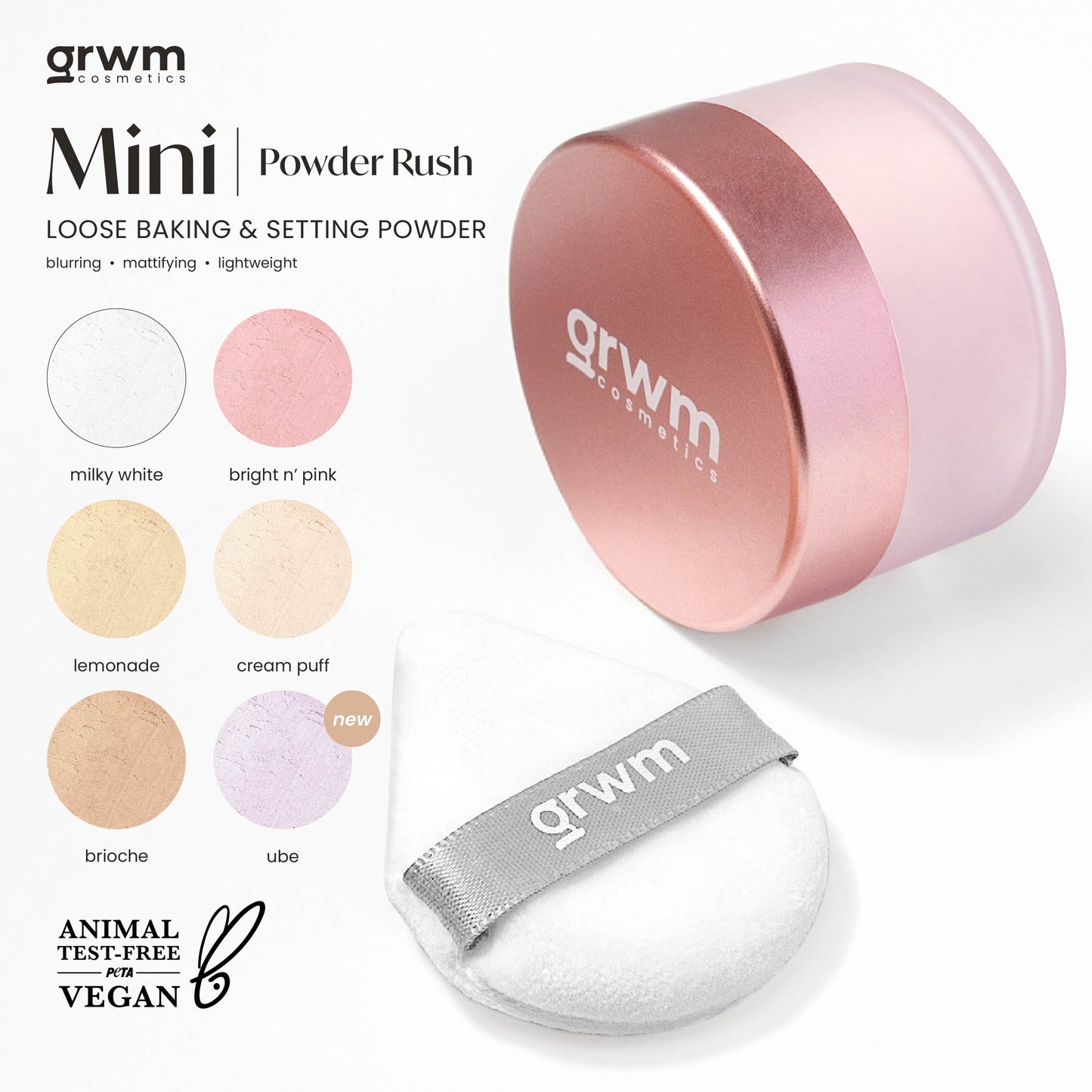 GRWM Cosmetics Powder Rush - MINI Loose Baking and Setting Powder