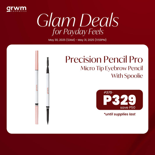GRWM Cosmetics Precision Pencil Pro - Micro Tip Eyebrow Pencil with Spoolie