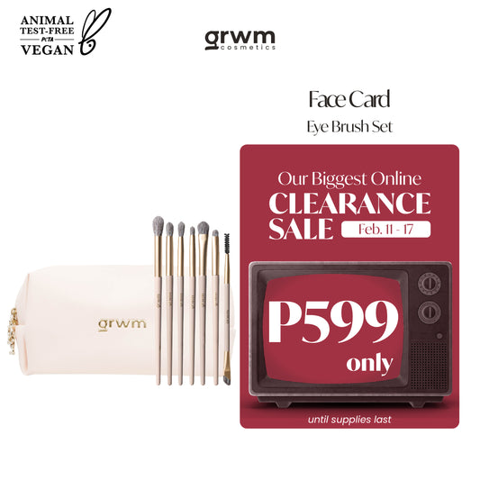 GRWM Cosmetics Face Card Eye Brush Set with Pouch