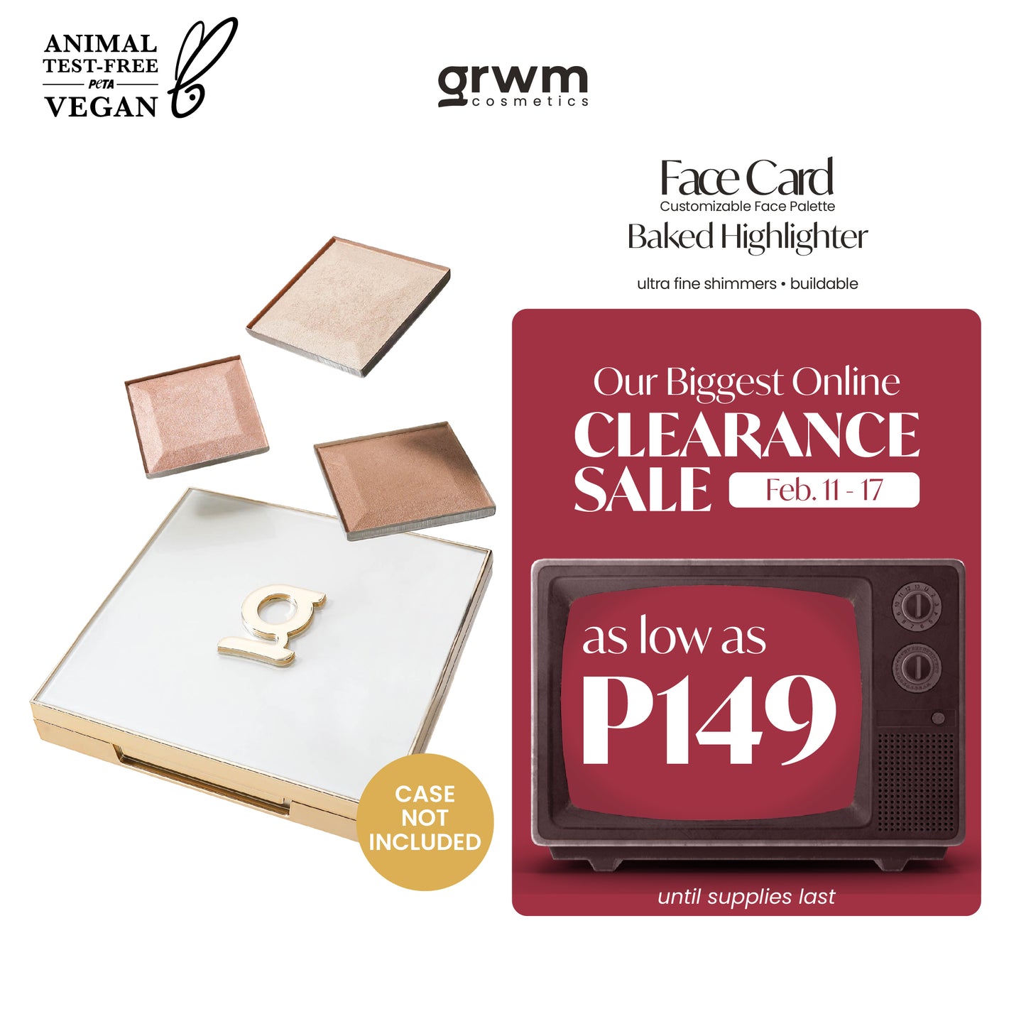 GRWM Cosmetics Face Card Baked Highlighter [CASE NOT INCLUDED]