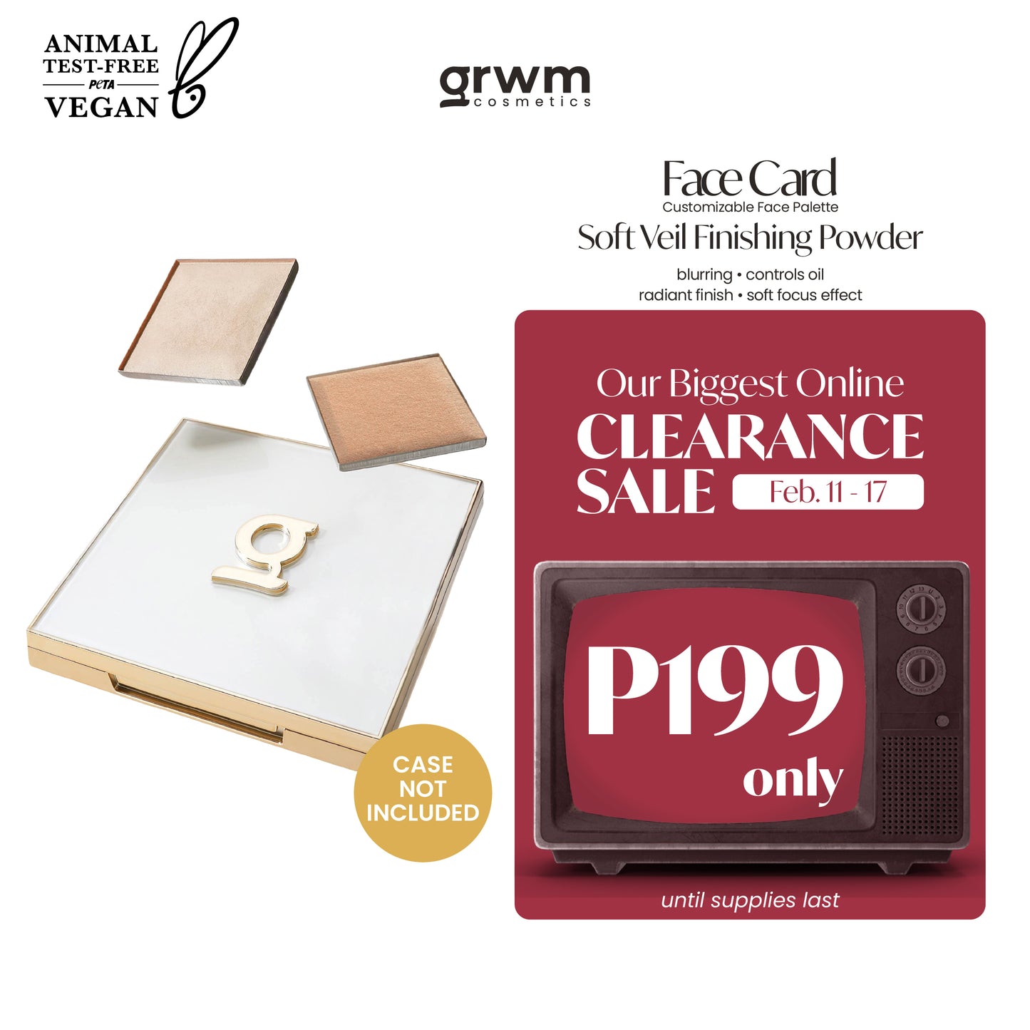 GRWM Cosmetics Face Card Soft Veil Finishing Powder [CASE NOT INCLUDED]