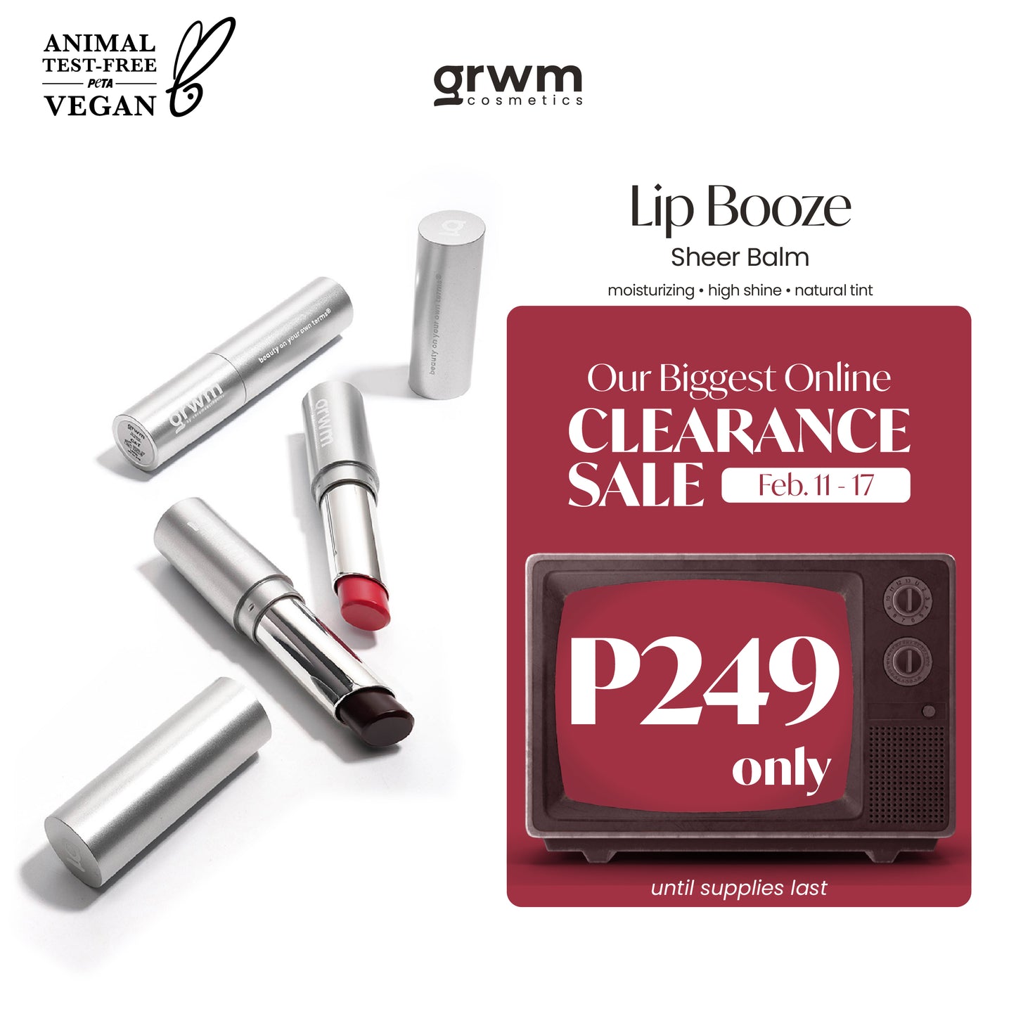 GRWM Cosmetics Lip Booze - Tinted Sheer Balm