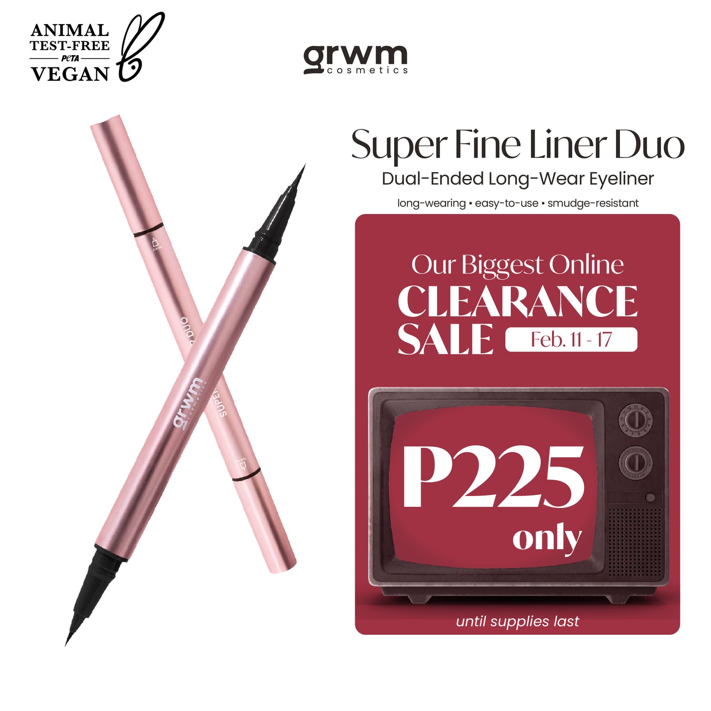 GRWM Cosmetics Super Fine Liner Duo - Dual-Ended Eyeliner