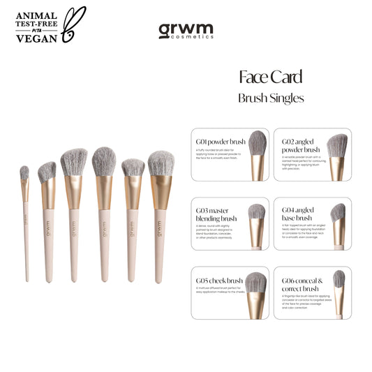 GRWM Cosmetics Face Card Brush Singles Collection