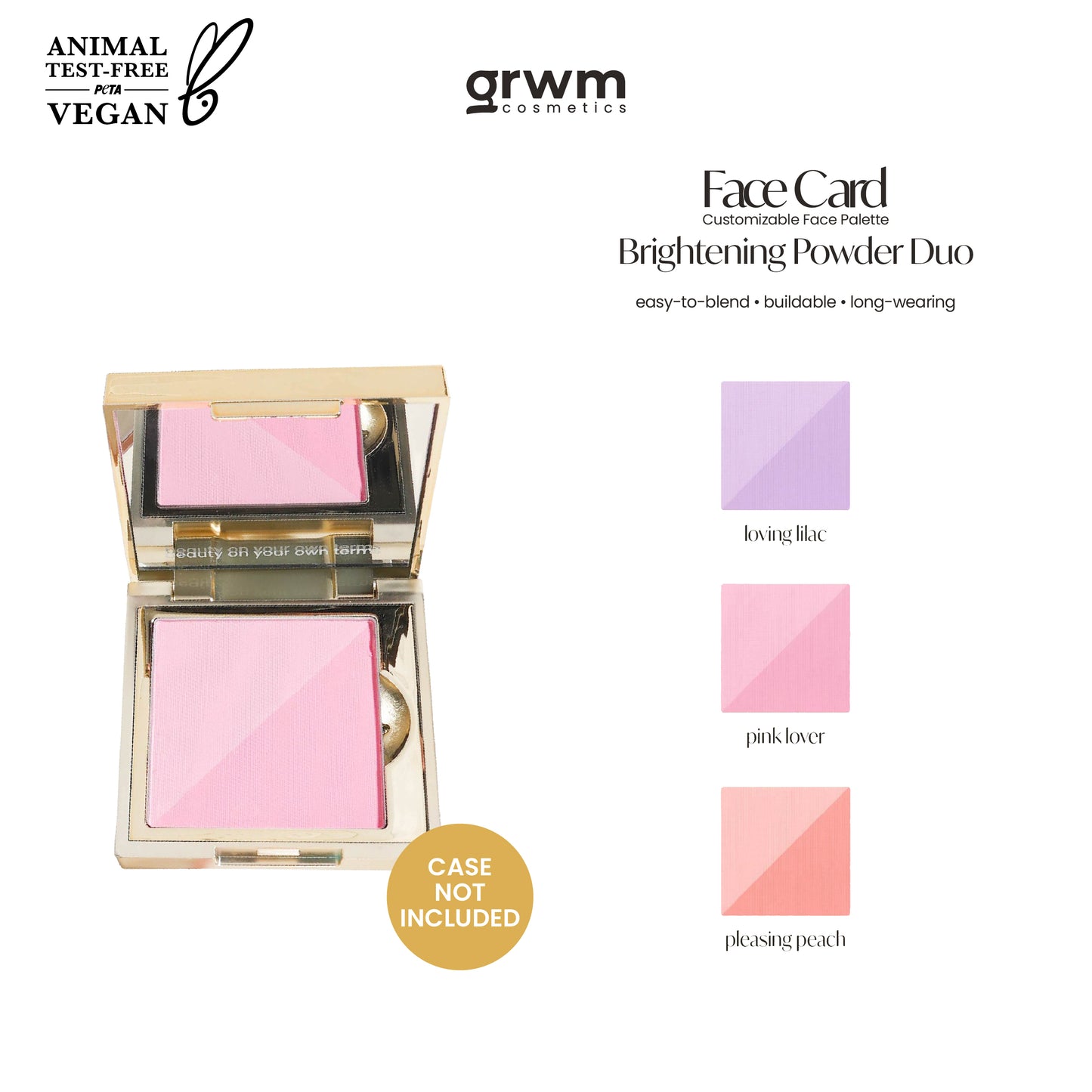 GRWM Cosmetics Face Card Brightening Powder Duo [CASE NOT INCLUDED]