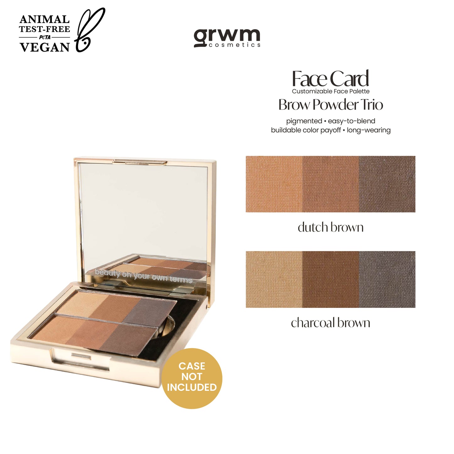 GRWM Cosmetics Face Card Brow Powder Trio [CASE NOT INCLUDED]