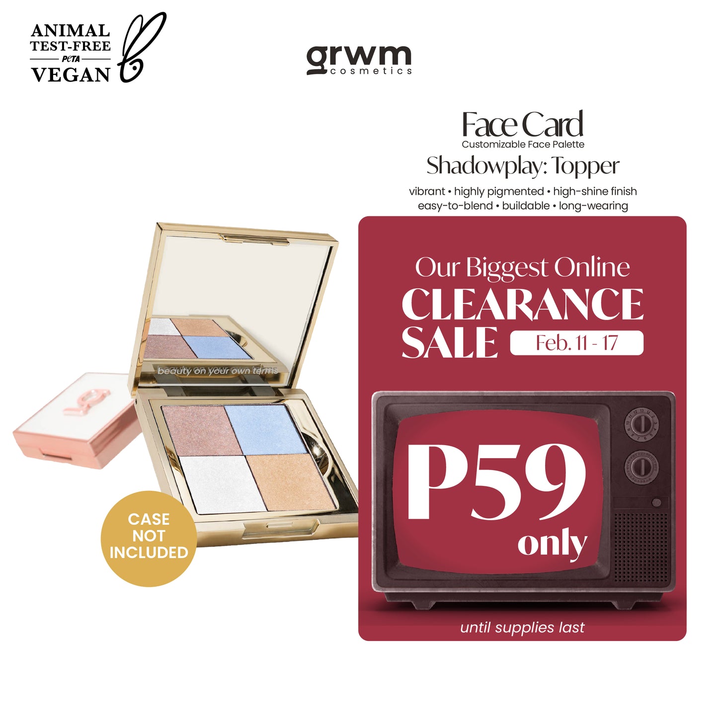 GRWM Cosmetics Face Card Shadowplay - Eyeshadow Topper [CASE NOT INCLUDED]