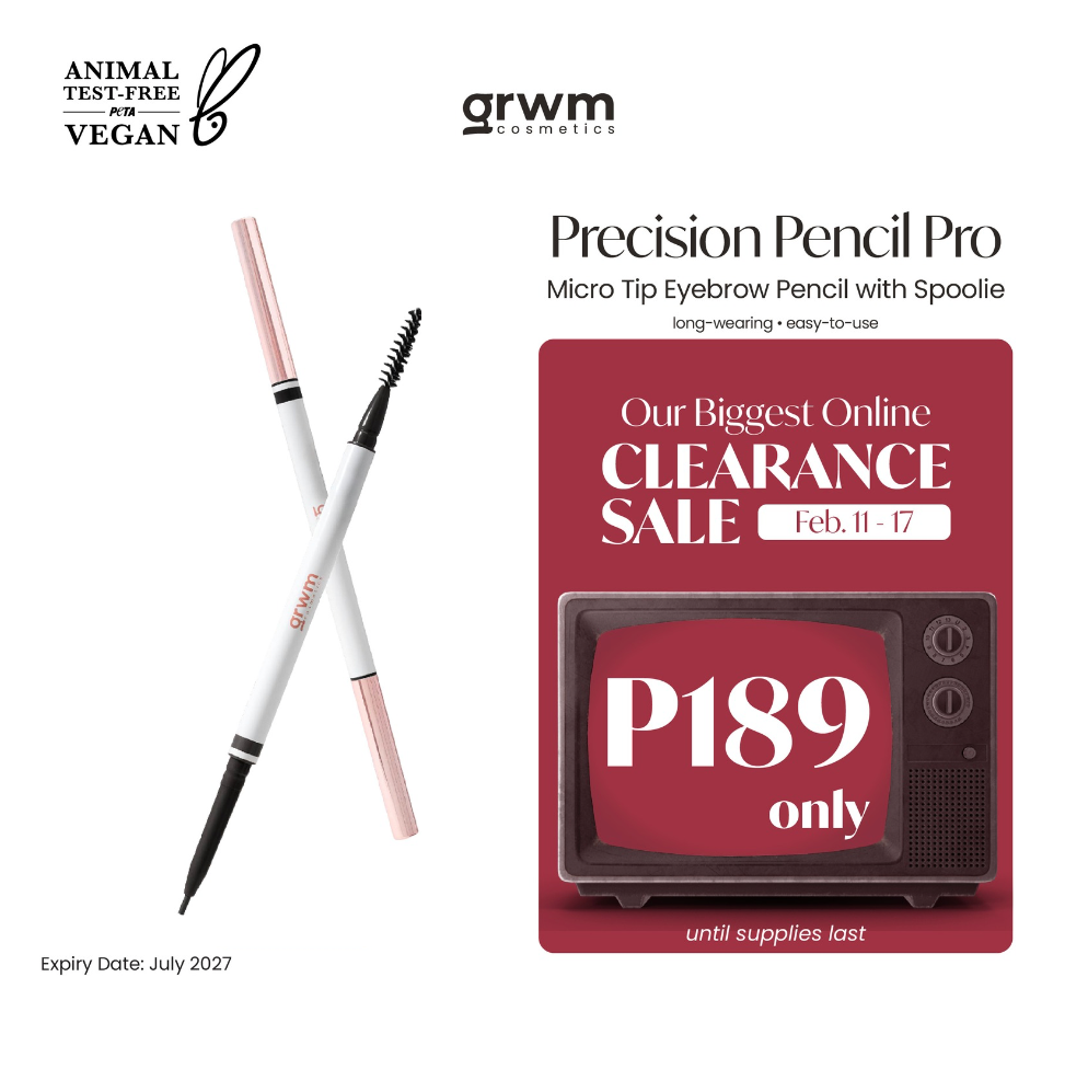 GRWM Cosmetics Precision Pencil Pro - Micro Tip Eyebrow Pencil with Spoolie