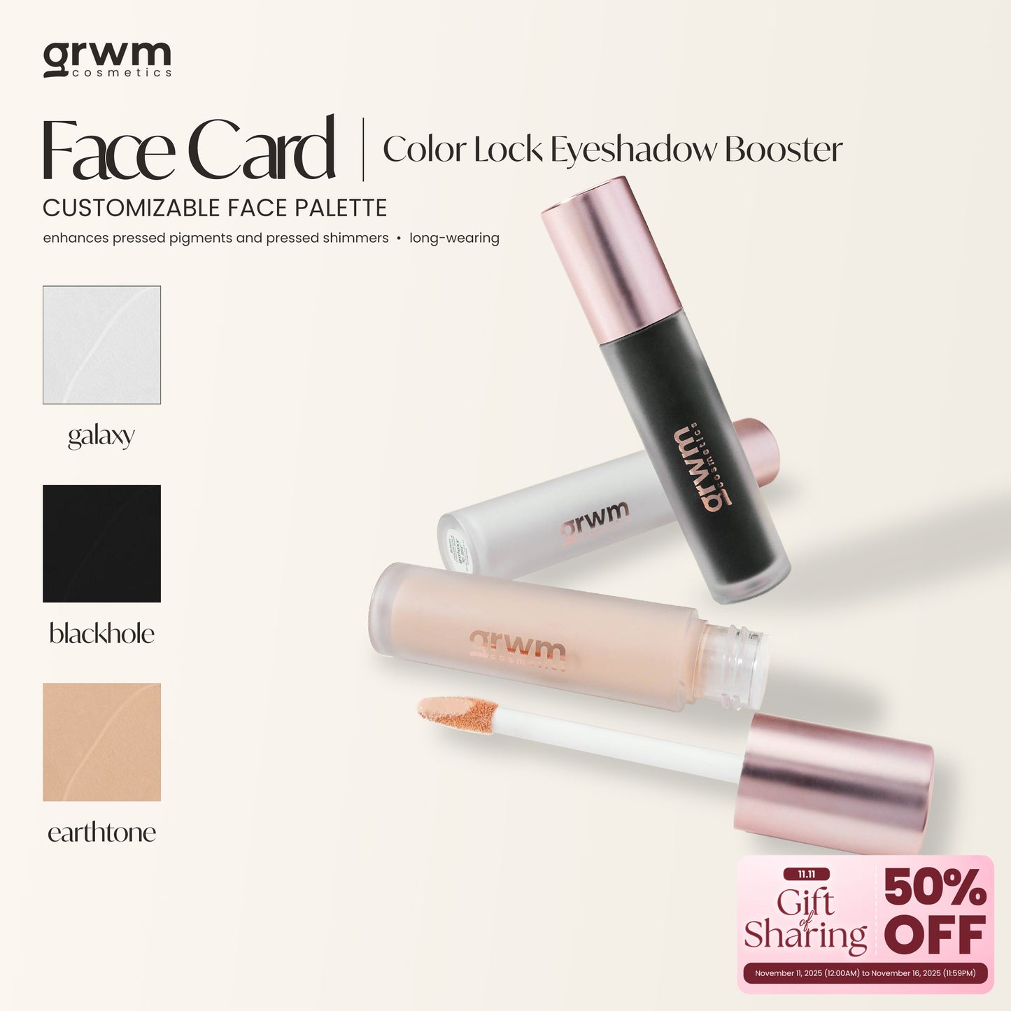 GRWM Cosmetics Face Card Shadowplay - Color Lock Eyeshadow Booster