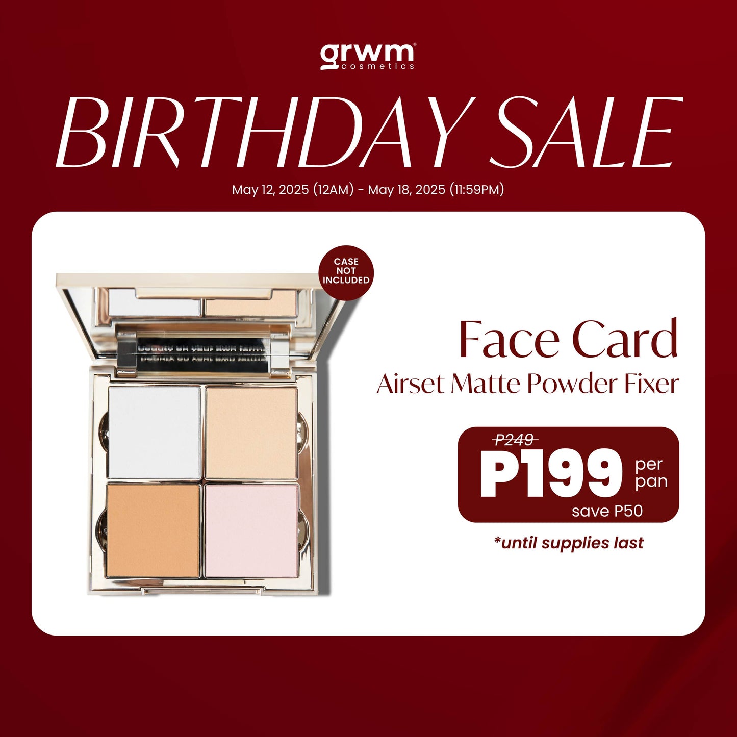 GRWM Cosmetics Face Card Airset Matte Powder Fixer [CASE NOT INCLUDED]