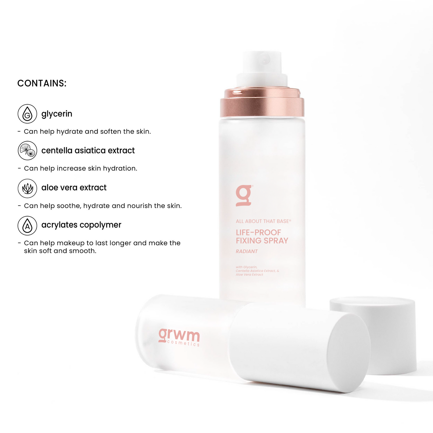 GRWM Cosmetics Long-Wear Fixing Spray - Radiant Finish