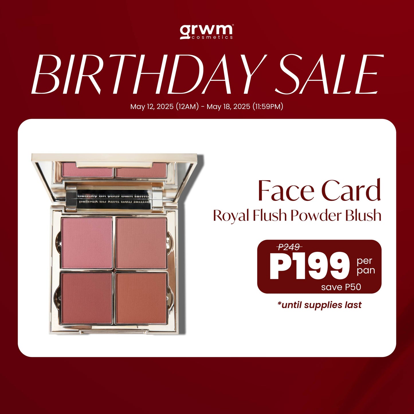 GRWM Cosmetics Face Card Royal Flush Power Blush [CASE NOT INCLUDED]