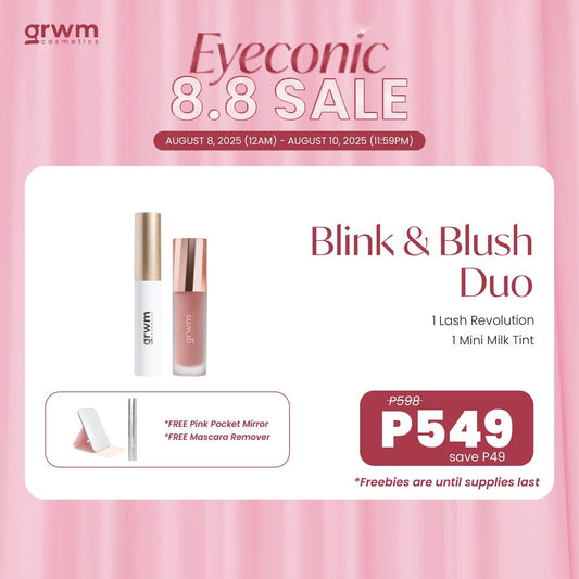 [8.8 Bundle] GRWM Cosmetics - Blink and Blush Duo - Lash Revolution + Mini Milk Tint