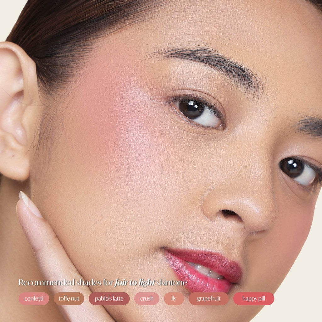GRWM Cosmetics Face Card Satin Cream Blush with Free Mini Case