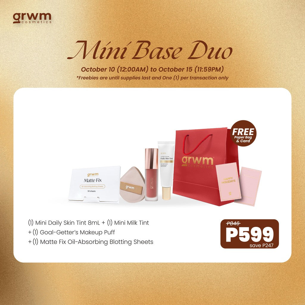 [10.10 Bundle] GRWM Cosmetics Mini Base Duo - Mini Daily Skin Tint + Mini Milk Tint + Set