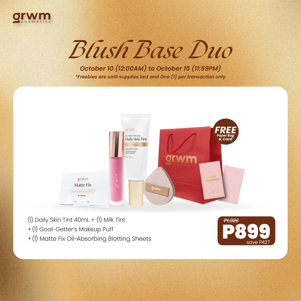 [10.10 Bundle] GRWM Cosmetics Blush Base Duo - Daily Skin Tint + Milk Tint + Set